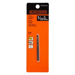 Black & Decker Broca Acero Rápido Metal Madera 3/32 BD180332C