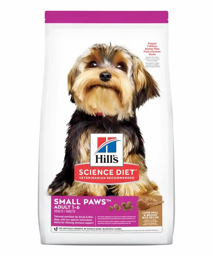 Hills Adult Small Paws L&R Lamb Meal & Brown rice recipe 1-6