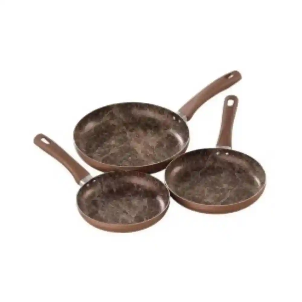 Set X3 Sartenes Universal Aluminio Antiaherente Ambar 3 Piezas Ambar