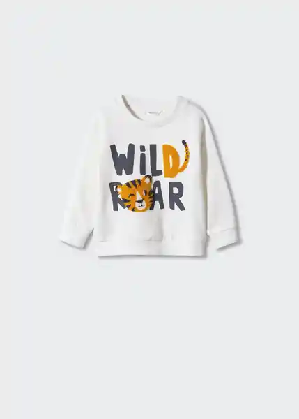 Buzo Sudadera Wild Offwhite Talla 67 Niños Mango