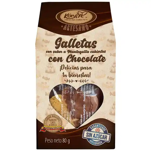 Konfa Galleta Mantequilla Chocolate Sin Azúcar