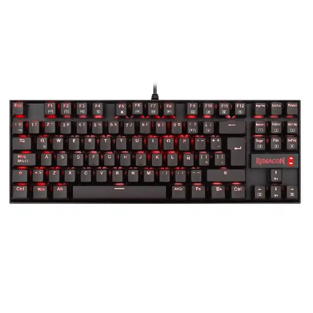 RedragonTeclado Mecanico Kumara Color Negro Y Rojo