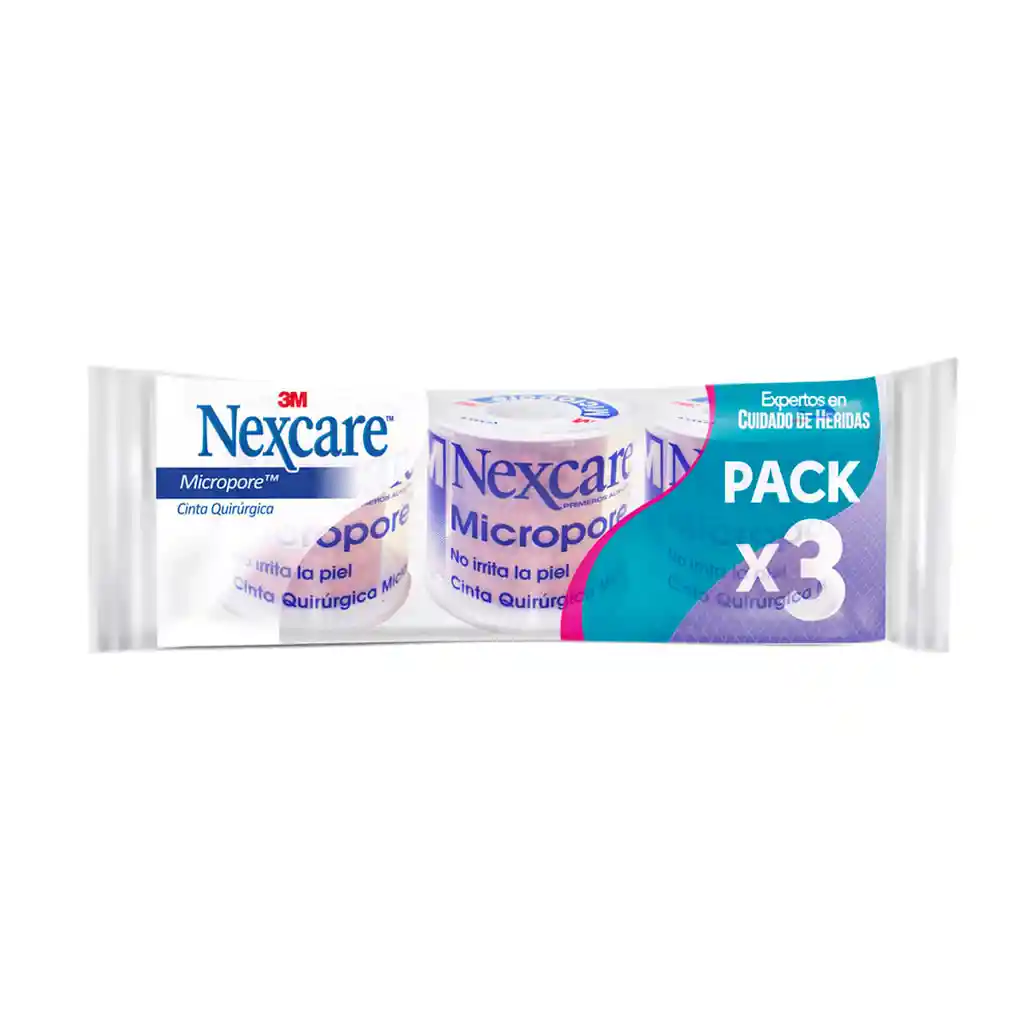 Nexcare Tres M Colombia Micropore Piel 48X5 Dispen Pack 3 Uds 3M