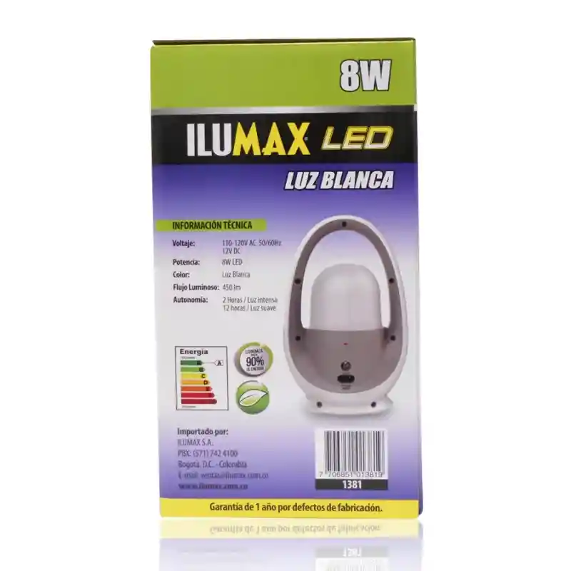 Ilumax Lámpara Camping Led Recargable 8W Gris 1381