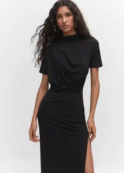 Vestido Greco Negro Talla XS Mujer Mango