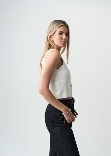 Chaleco Tejido Mujer Crudo Puro Claro Talla L 583G002 Naf Naf