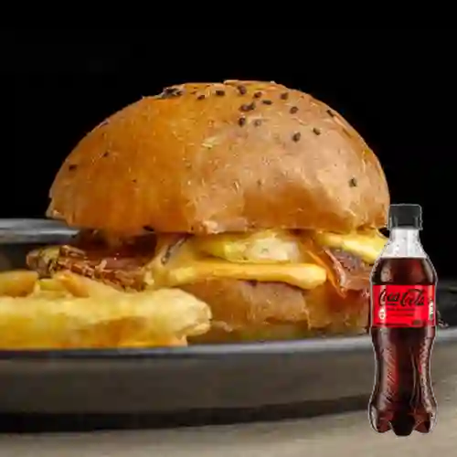 Combo American Cheese Burger +Cocacola S/az 400ml