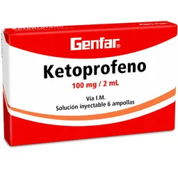 Ketoprofeno Genfar 100 Mg 6 Ampollas Gf