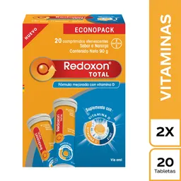 Redoxon Total Efervescente Vitamina C + Zinc + Vitamina D Tubo x 20 tab Econopack