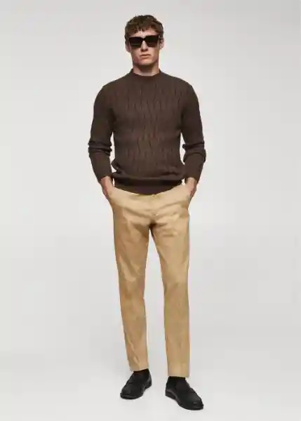 Pantalón Dublino Camel Talla 38 Hombre Mango