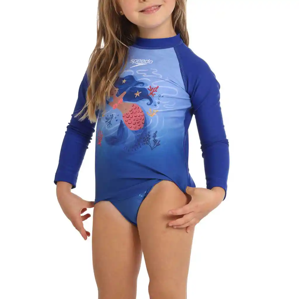 Camiseta Manga Larga Sunshine Mini Mermaid Bebe Femenina Azul -04