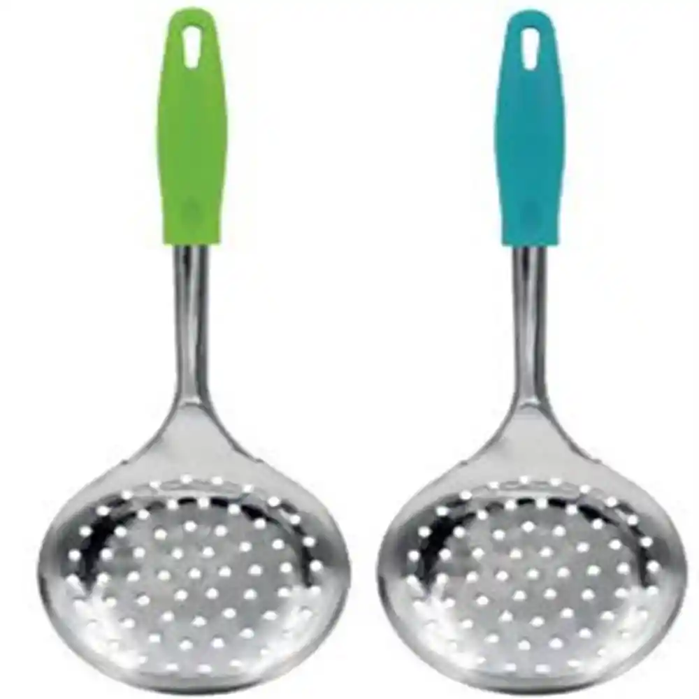 Espumadera Ac Inox - Mango Plastico Azul Turquesa C Blister