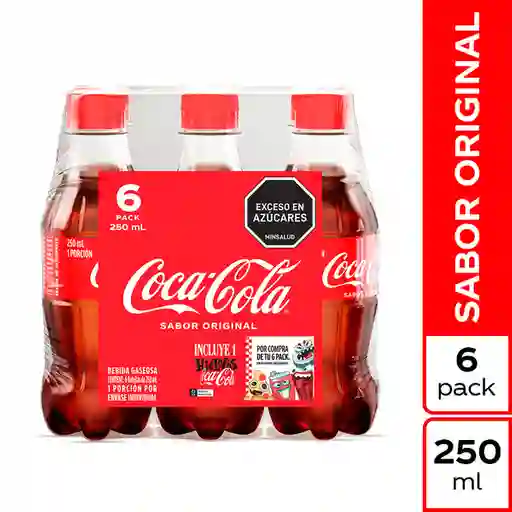 Coca-Cola Gaseosa Sabor Original 250 mL x 6 Und + Hieloco 1 Und