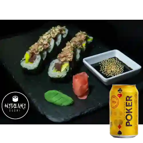 Combo Spicy Tuna + Cerveza Poker Lta 330ml