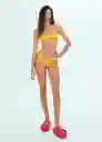 Top Bikini Shell Amarillo Pastel Talla M Mujer Mango