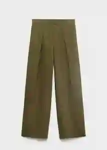 Pantalón Ferraro Khaki Talla 38 Mujer Mango