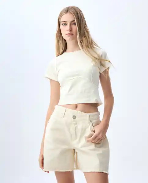 Camiseta Mujer Crudo Talla XS 601G012_CRU110606 Americanino