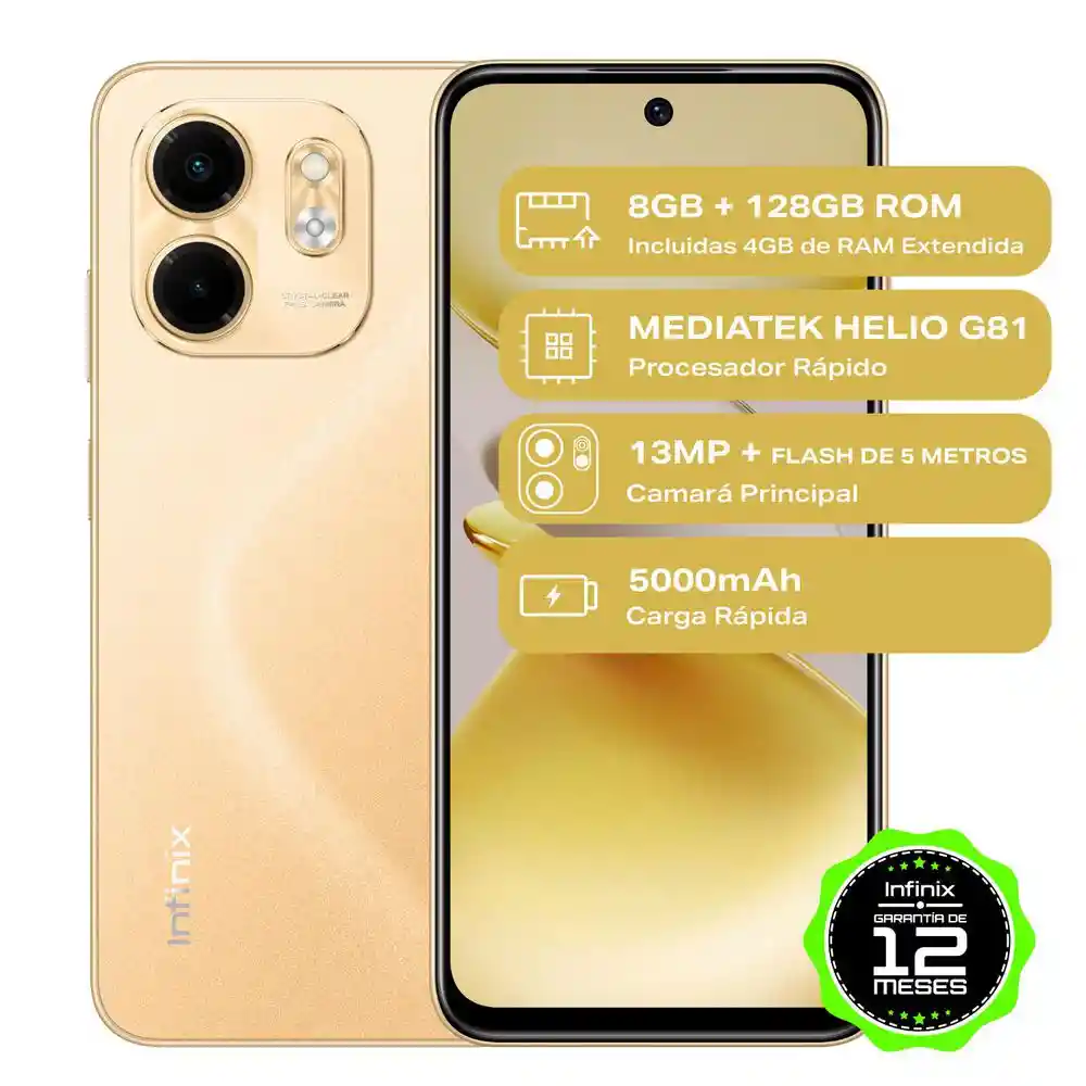 Celular Infinix Smart 9 128 Gb 4 Gb Ram Dorado