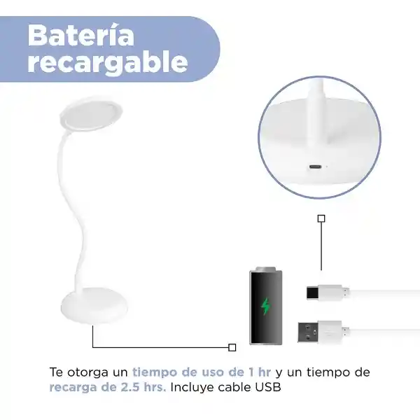 Lámpara de Escritorio Modelo Ald Db58 Blanco Miniso