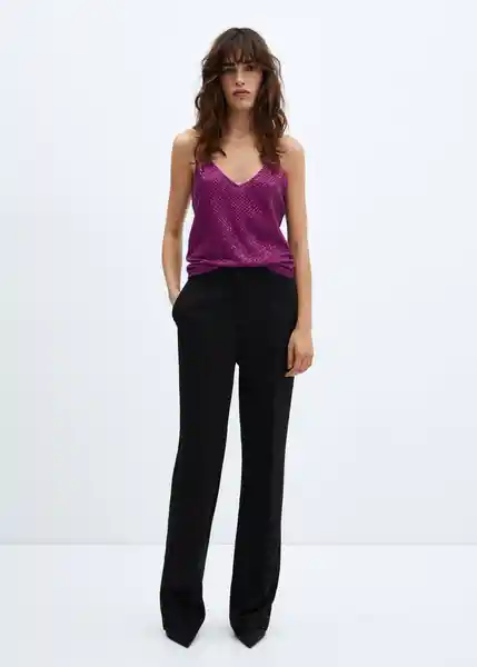 Top Xlenju Morado Talla M Mujer Mango