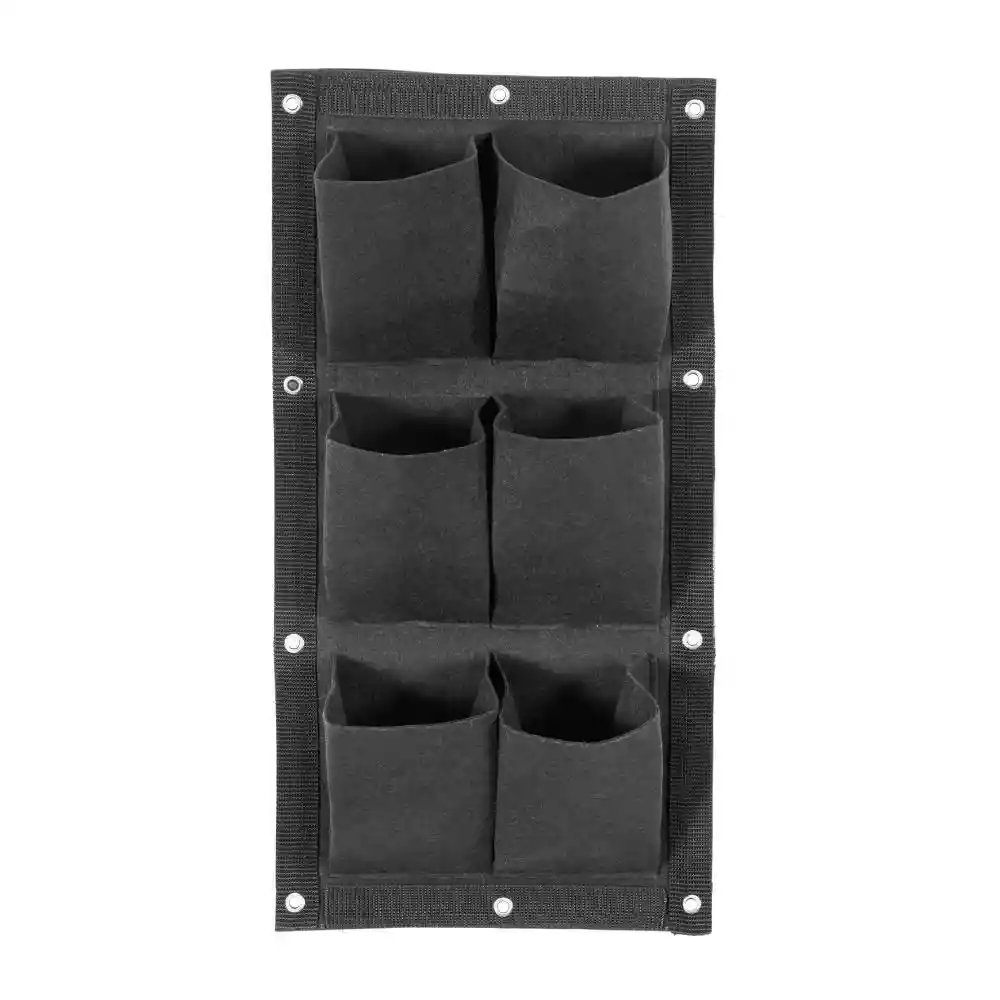 Jardin Vertical de Pared X 6 Bolsilos Negro Pepo Home And Garden Hv-0001