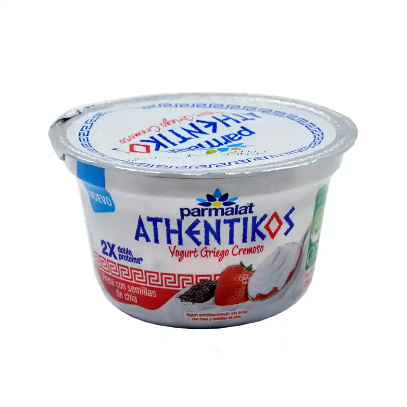 Parmalat Athentikos Yogurt Griego Cremoso Fresa Semillas de Chía