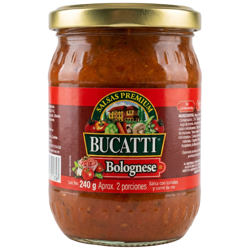 Bucatti Salsa Premium Bolognese con Carne 240 g