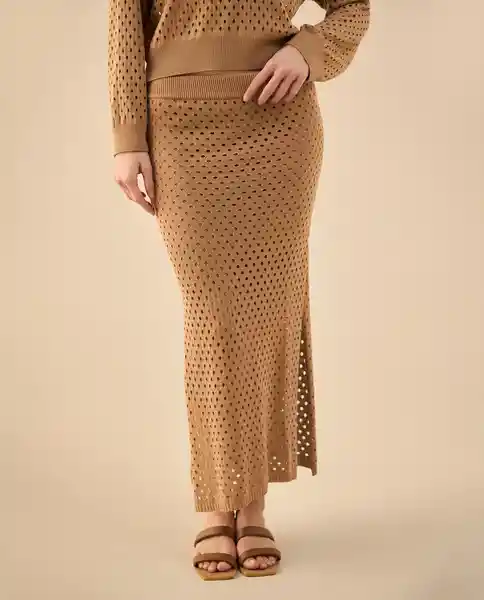 Falda Duna Medio Café Talla L 442G100 Esprit