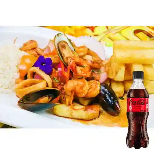 Combo Saltado de Mariscos +Cocacola S/az 400ml