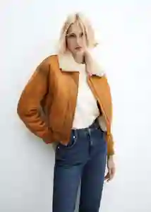 Chaqueta Aviator Camel Talla S Mujer Mango
