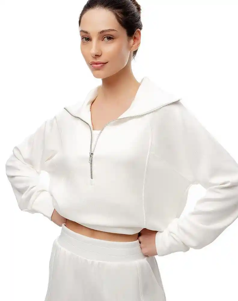 Buzo Cuello Tortuga Sin Capucha M-crudo