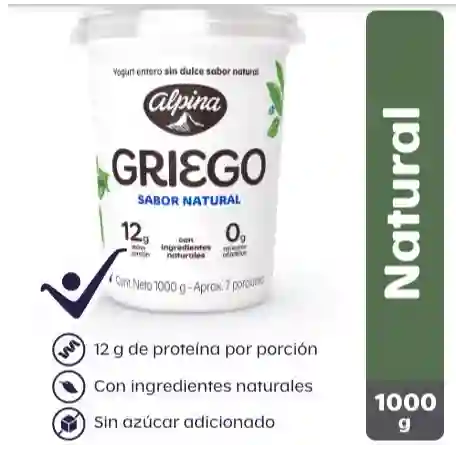 Yogurt Griego Natural 1000 G