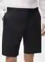 Bermuda Carp Negro Talla 42 Hombre Mango
