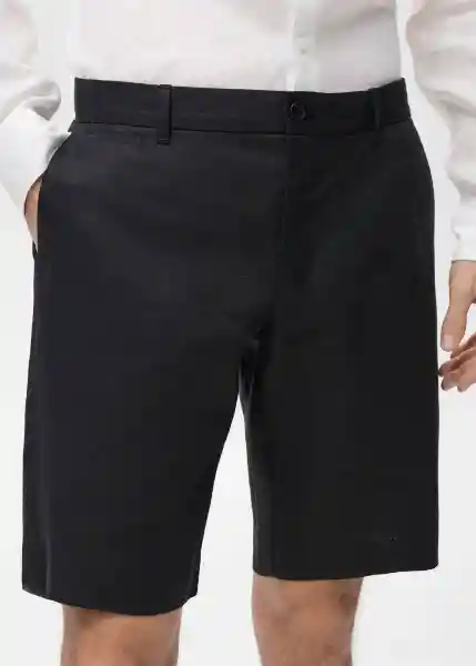 Bermuda Carp Negro Talla 42 Hombre Mango