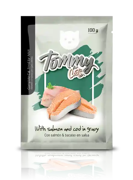 Tommy Alimento Húmedo Gato Adulto Salmón y Bacalao en Salsa