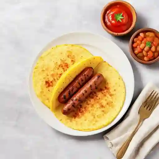 Arepa con Chorizos