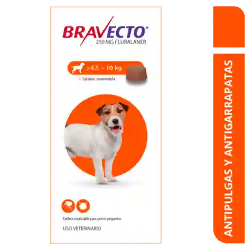 Bravecto Tableta masticable para Perros >4.5 – 10 Kg 