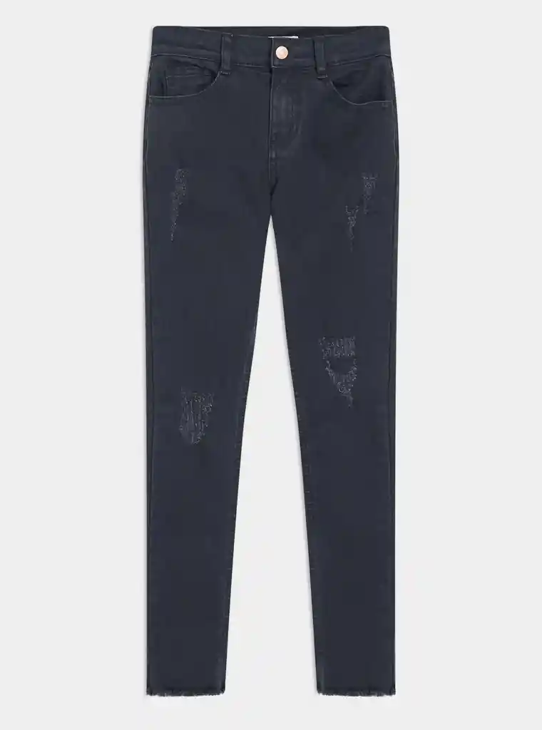 Jean Jean Skinny Negro Oscuro Con Molidos Talla 4 Negro