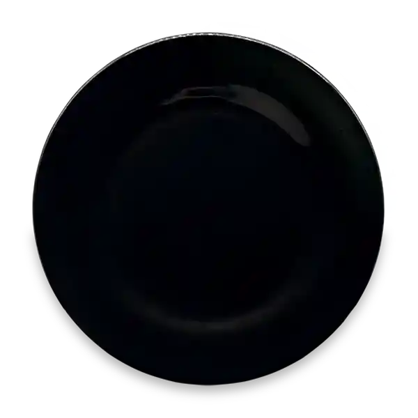 Plato Melamina Redondo Negro 25 cm Aro