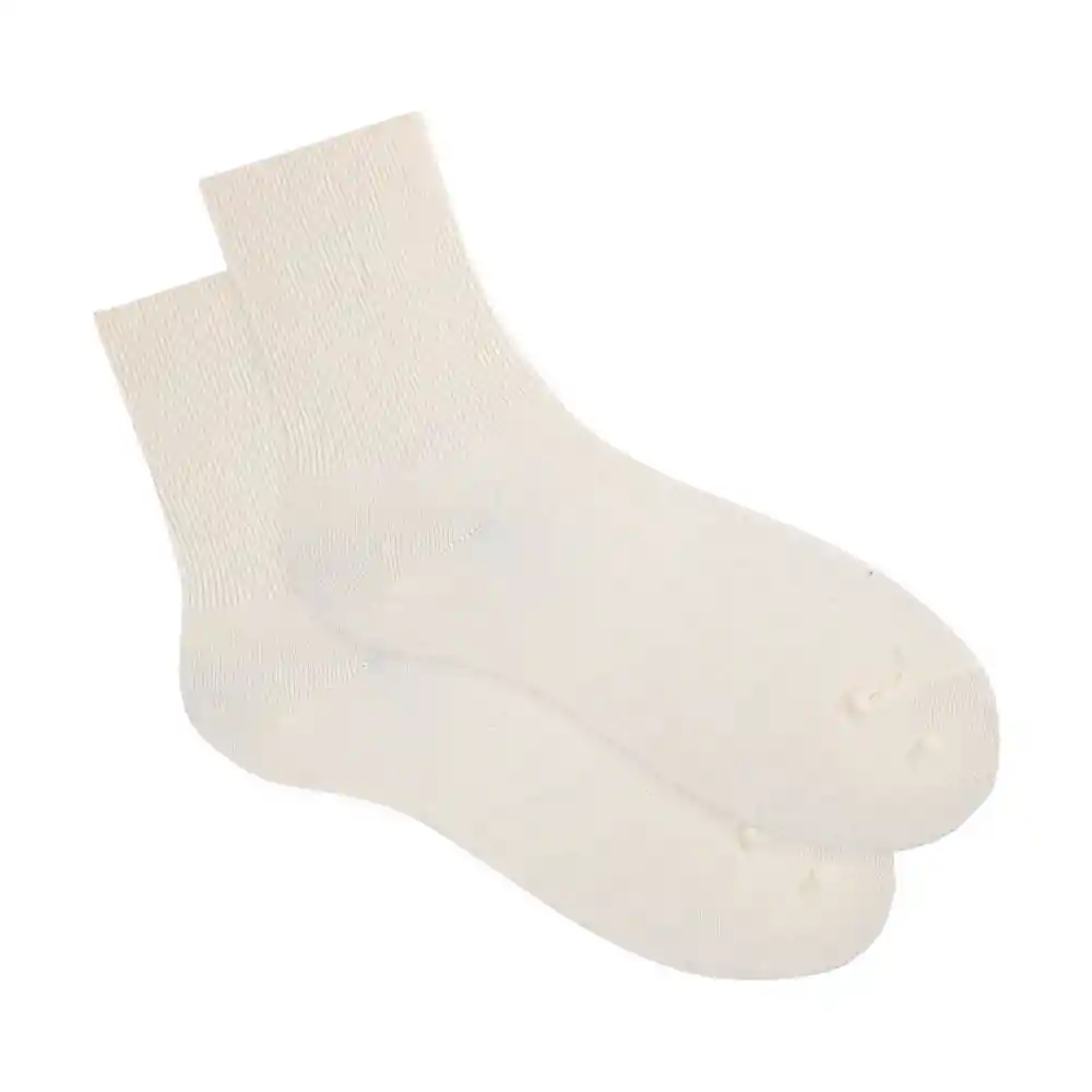 Medias Casual Largo Femenino Yaru Punto Blanco Talla 9-11