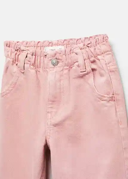 Jean Paperbag Niñas Rosa Talla 6 Mango