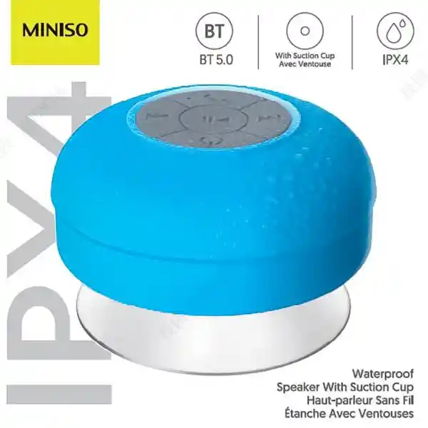 Parlante Ipx4 Ventosa Mod Smb22041 Azul Miniso