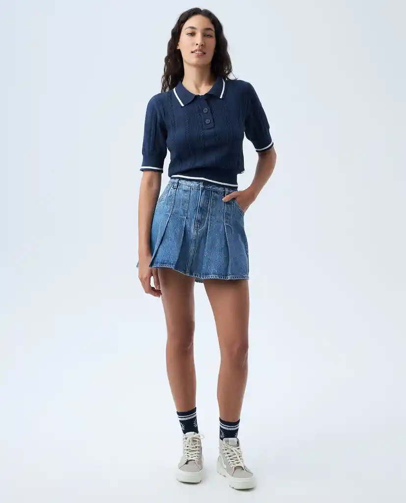 Camiseta Mujer Azul Talla S 602f007 Americanino