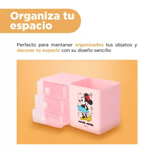 Organizador Plástico de Tres Capas Para Escritório Minnie Miniso