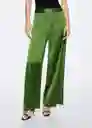 Pantalón Laila-W Verde Talla Xs Mujer Mango