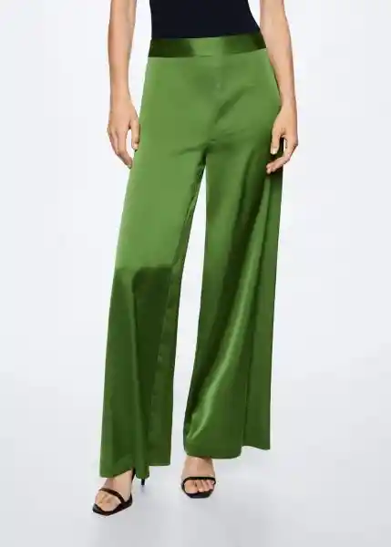 Pantalón Laila-W Verde Talla Xs Mujer Mango