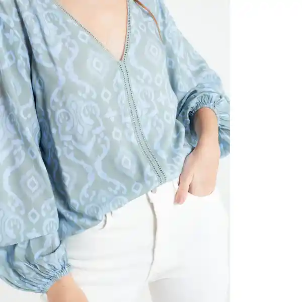  Camisa Petra Mujer Verde Escarchado Claro Talla L Naf-Naf 