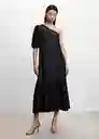 Vestido Selena Blue Black Talla L Mujer Mango