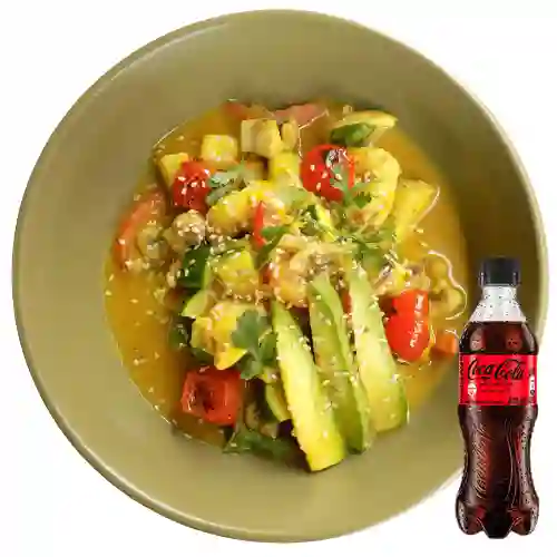 Combo Pollo Al Curry + Coca Cola Sin Azúcar 400 ml