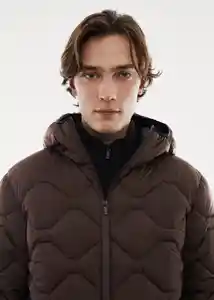 Abrigo Anorak Hyper Burdeos Talla L Hombre Mango